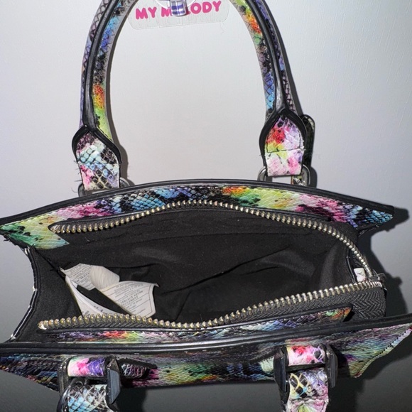 Aldo Small Handbag Colorful Faux Snake Print - Picture 5 of 6
